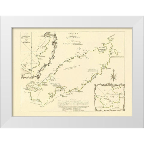 Caribbean Tobago - Jefferys 1765 White Modern Wood Framed Art Print by Jefferys
