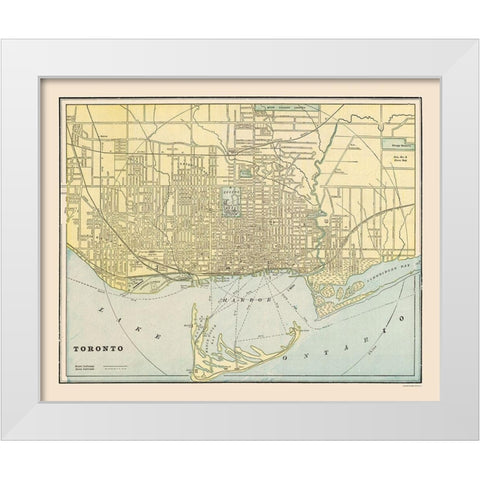 Toronto - Cram 1892 White Modern Wood Framed Art Print by Unknown