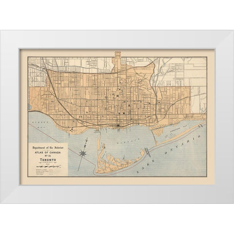 Toronto Canada - White 1906 White Modern Wood Framed Art Print by White