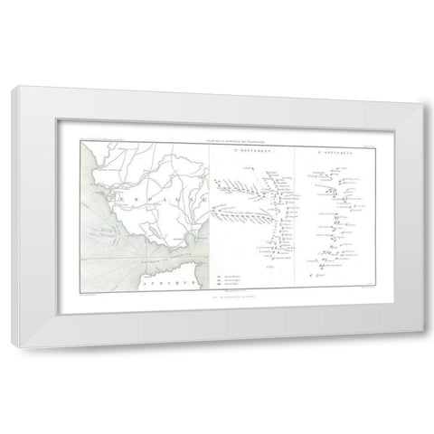 Battle of Trafalgar, Field Plan - Thiers 1866 White Modern Wood Framed Art Print by Unknown