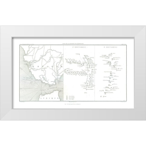 Battle of Trafalgar, Field Plan - Thiers 1866 White Modern Wood Framed Art Print by Unknown