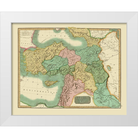 Asia Turkey - Cumming 1817 White Modern Wood Framed Art Print by Cumming