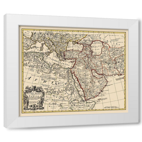 Turkey Arabia Persia - De Lisle 1721 White Modern Wood Framed Art Print by De L''isle