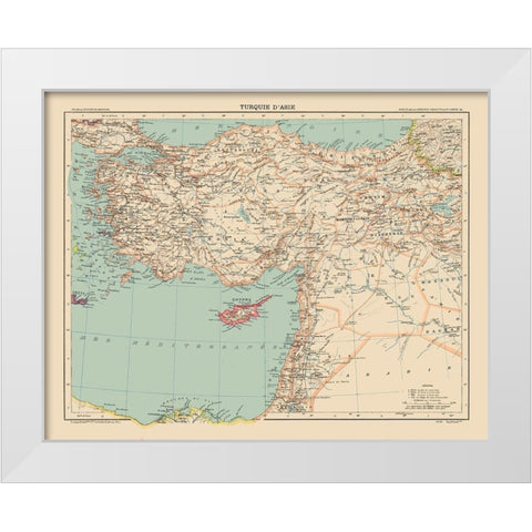 Asia Turkey - Schrader 1908 White Modern Wood Framed Art Print by Schrader