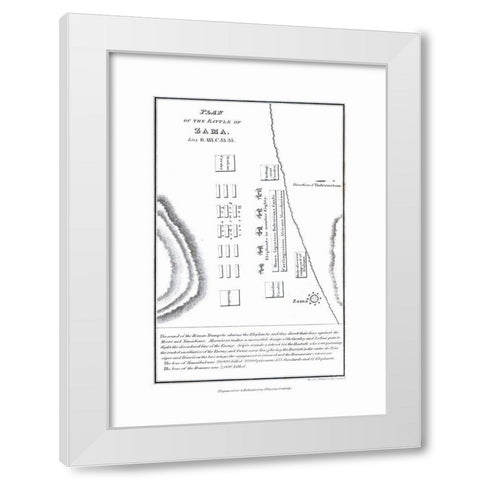 Battle of Zama - Tunisia - Oxford 1828 White Modern Wood Framed Art Print by Unknown