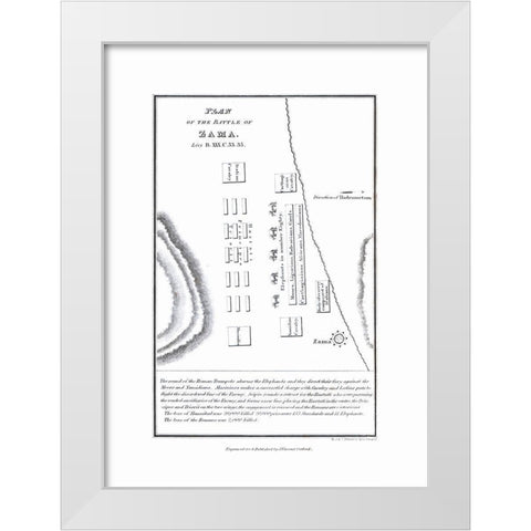 Battle of Zama - Tunisia - Oxford 1828 White Modern Wood Framed Art Print by Unknown