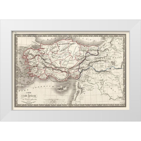 Asia Minor Turkey - Monin 1839 White Modern Wood Framed Art Print by Monin