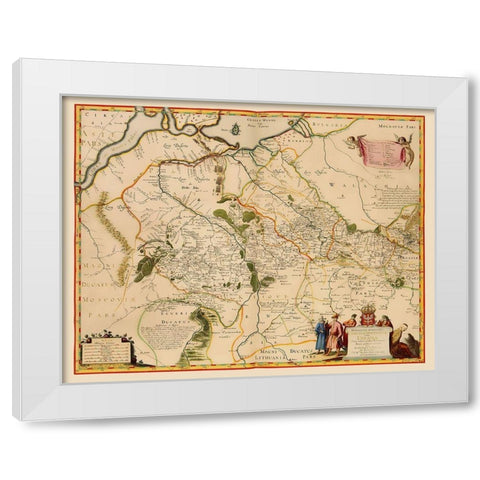 Ukraine - Hondius 1648 White Modern Wood Framed Art Print by Hondius