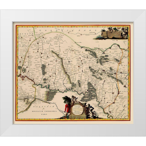 Ukraine - Blaeu 1662 White Modern Wood Framed Art Print by Blaeu