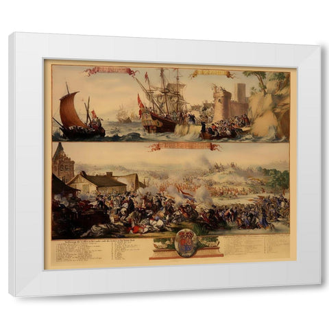 Battle River Boyne Ireland - DeHooghe 1690 White Modern Wood Framed Art Print by De Hooghe