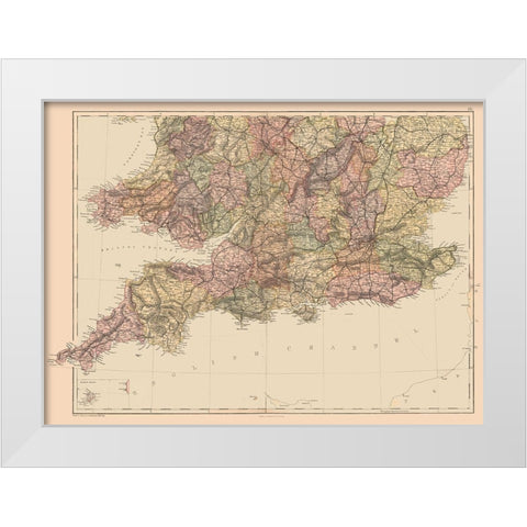 United Kingdom - Black 1867 White Modern Wood Framed Art Print by Black