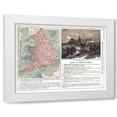 England Wales - Monteith 1882 White Modern Wood Framed Art Print by Monteith