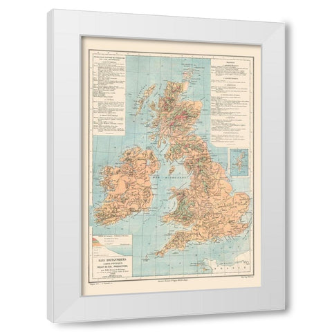 British Isles Great Britain Ireland - Drioux 1882 White Modern Wood Framed Art Print by Drioux