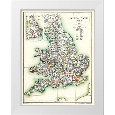 England Wales - Poole 1902 White Modern Wood Framed Art Print by Poole