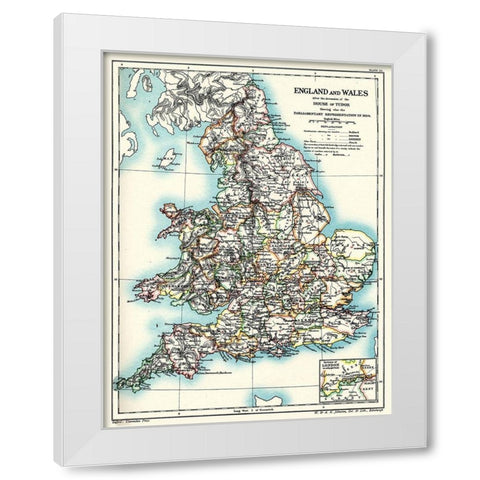 House of Tudor England Wales - Poole 1902 White Modern Wood Framed Art Print by Poole
