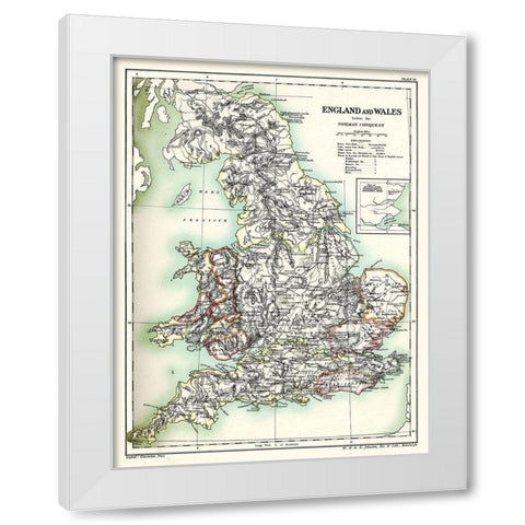 Norman Conquest England Wales - Poole 1902 White Modern Wood Framed Art Print by Poole
