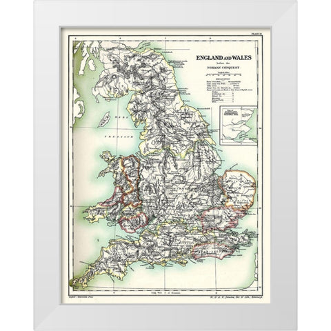 Norman Conquest England Wales - Poole 1902 White Modern Wood Framed Art Print by Poole
