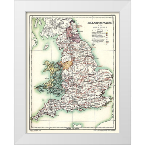 England Wales - Poole 1902 White Modern Wood Framed Art Print by Poole