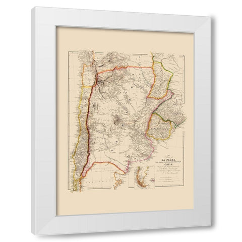 South America - Arrowsmith 1844 White Modern Wood Framed Art Print by Arrowsmith