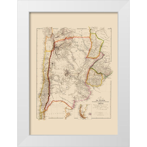 South America - Arrowsmith 1844 White Modern Wood Framed Art Print by Arrowsmith
