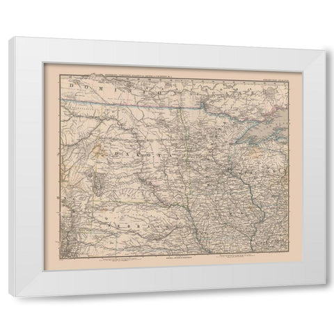 Midwest - Stielers  1885 White Modern Wood Framed Art Print by Stielers