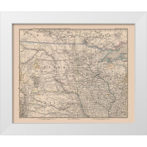 Midwest - Stielers  1885 White Modern Wood Framed Art Print by Stielers