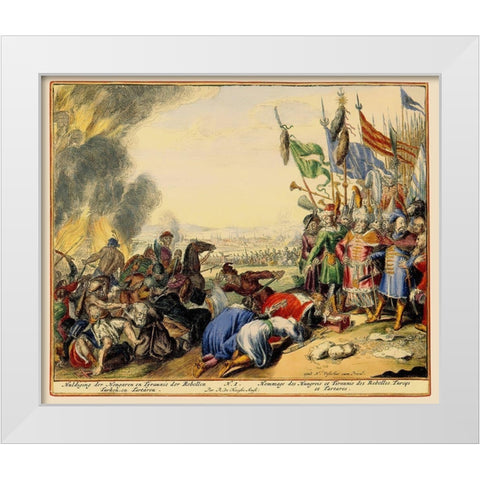 Vienna Austria Siege 2 - DeHooghe 1683 White Modern Wood Framed Art Print by De Hooghe
