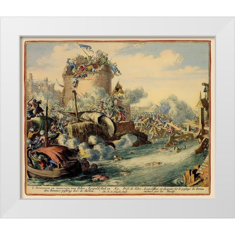 Vienna Austria Siege 3 - DeHooghe 1683 White Modern Wood Framed Art Print by De Hooghe