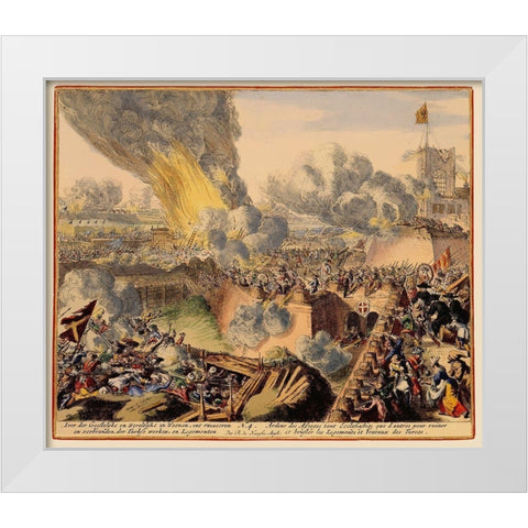 Vienna Austria Siege 5 - DeHooghe 1683 White Modern Wood Framed Art Print by De Hooghe