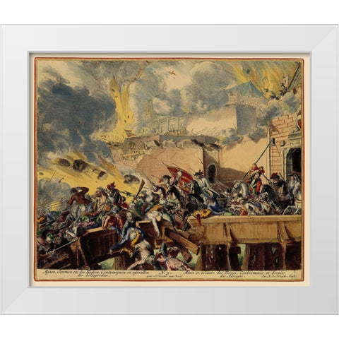 Vienna Austria Siege 6 - DeHooghe 1683 White Modern Wood Framed Art Print by De Hooghe