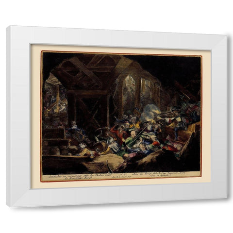 Vienna Austria Siege 8 - DeHooghe 1683 White Modern Wood Framed Art Print by De Hooghe