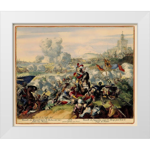 Vienna Austria Siege 9 - DeHooghe 1683 White Modern Wood Framed Art Print by De Hooghe