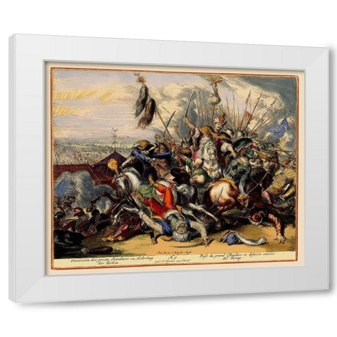 Vienna Austria Siege 10 - DeHooghe 1683 White Modern Wood Framed Art Print by De Hooghe