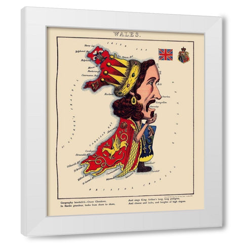 Wales - Lancaster 1869 White Modern Wood Framed Art Print by Lancaster
