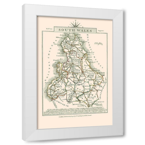 South Wales - Cary 1792 White Modern Wood Framed Art Print by Cary