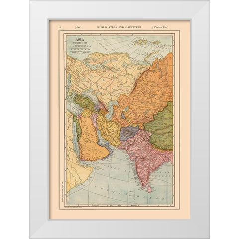 Western Asia - Reynold 1921 White Modern Wood Framed Art Print by Reynold