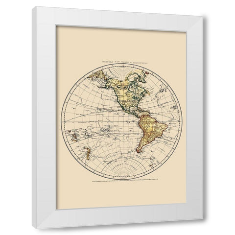 Western Hemisphere - Faden 1786 White Modern Wood Framed Art Print by Faden