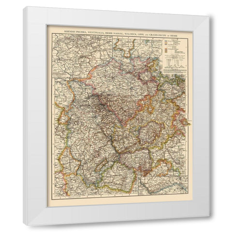 Westphalia Region Germany - Andree 1895 White Modern Wood Framed Art Print by Andree