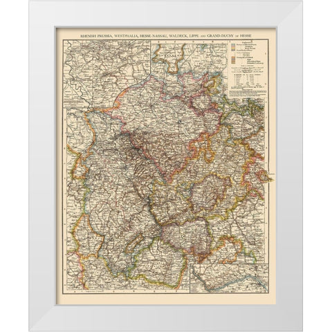 Westphalia Region Germany - Andree 1895 White Modern Wood Framed Art Print by Andree