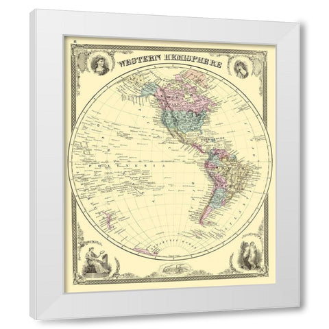 Western Hemisphere - Baskin 1876 White Modern Wood Framed Art Print by Baskin