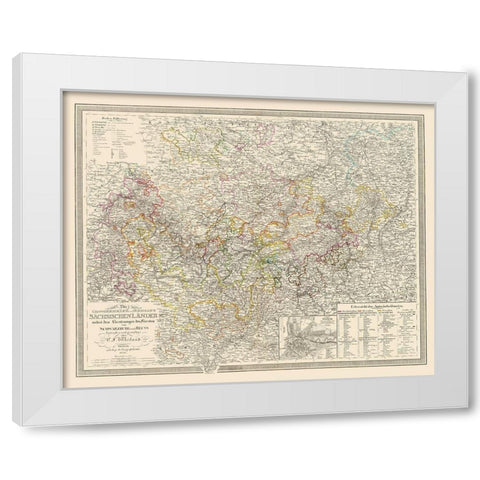 Weimer Region Germany - Weiland 1856 White Modern Wood Framed Art Print by Weiland