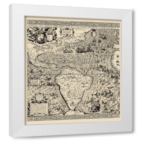 Western Hemisphere - Gutierrez 1562 White Modern Wood Framed Art Print by Gutierrez