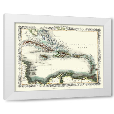 West Indies Islands - London Print 1860 White Modern Wood Framed Art Print by London Print