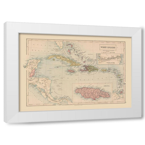 West Indies - Black 1867 White Modern Wood Framed Art Print by Black