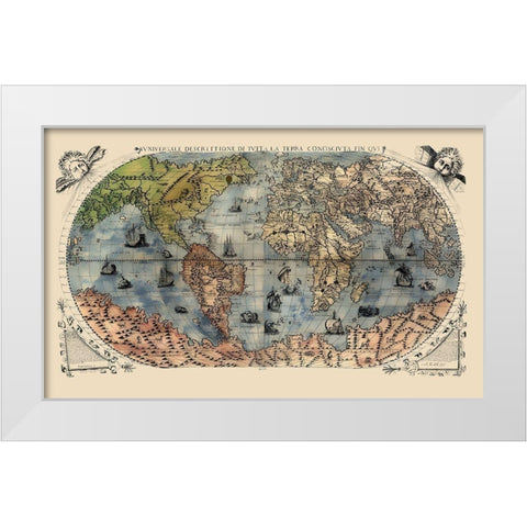 World - Forlani 1565 White Modern Wood Framed Art Print by Forlani