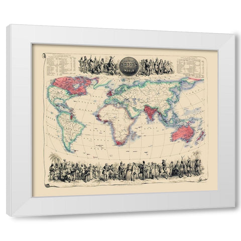 British Empire Throughout World - Fullarton 1864 White Modern Wood Framed Art Print by Fullarton