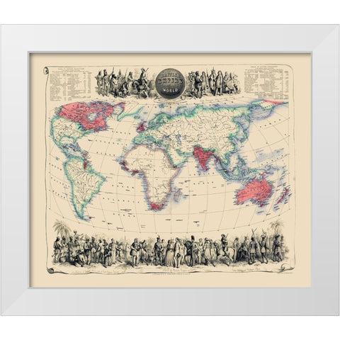 British Empire Throughout World - Fullarton 1864 White Modern Wood Framed Art Print by Fullarton