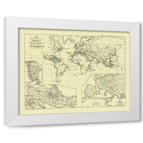 World - Spruner 1854 White Modern Wood Framed Art Print by Spruner