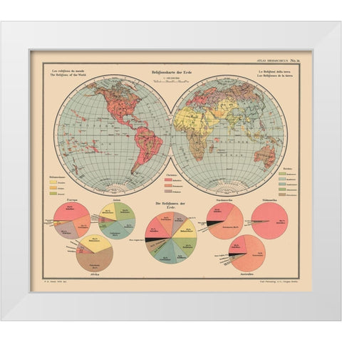 Religious World - Streit 1913 White Modern Wood Framed Art Print by Streit
