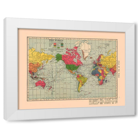 World - Hammond 1910 White Modern Wood Framed Art Print by Hammond
